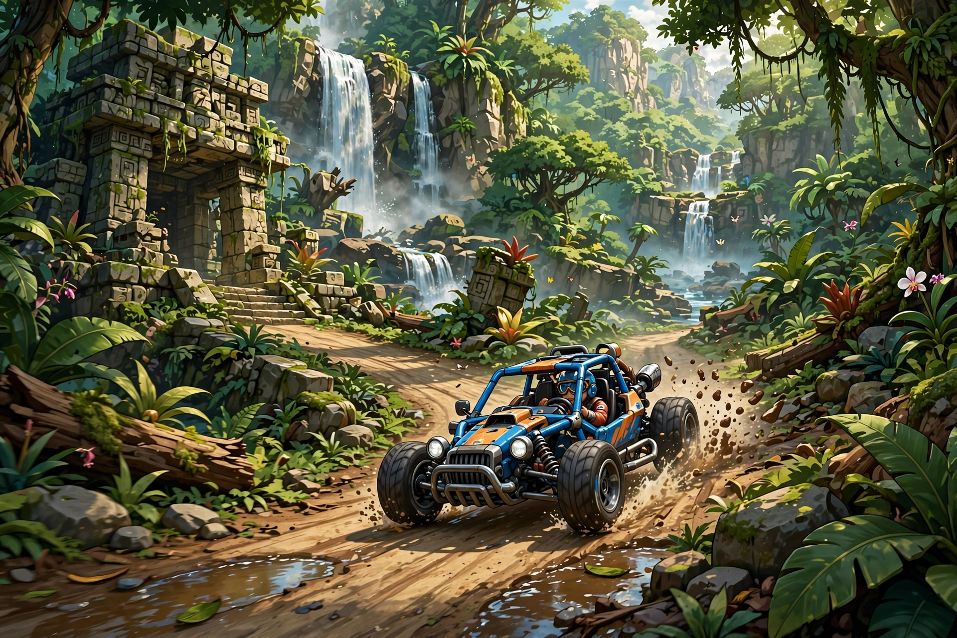 Beach Buggy Blitz volcano track gameplay