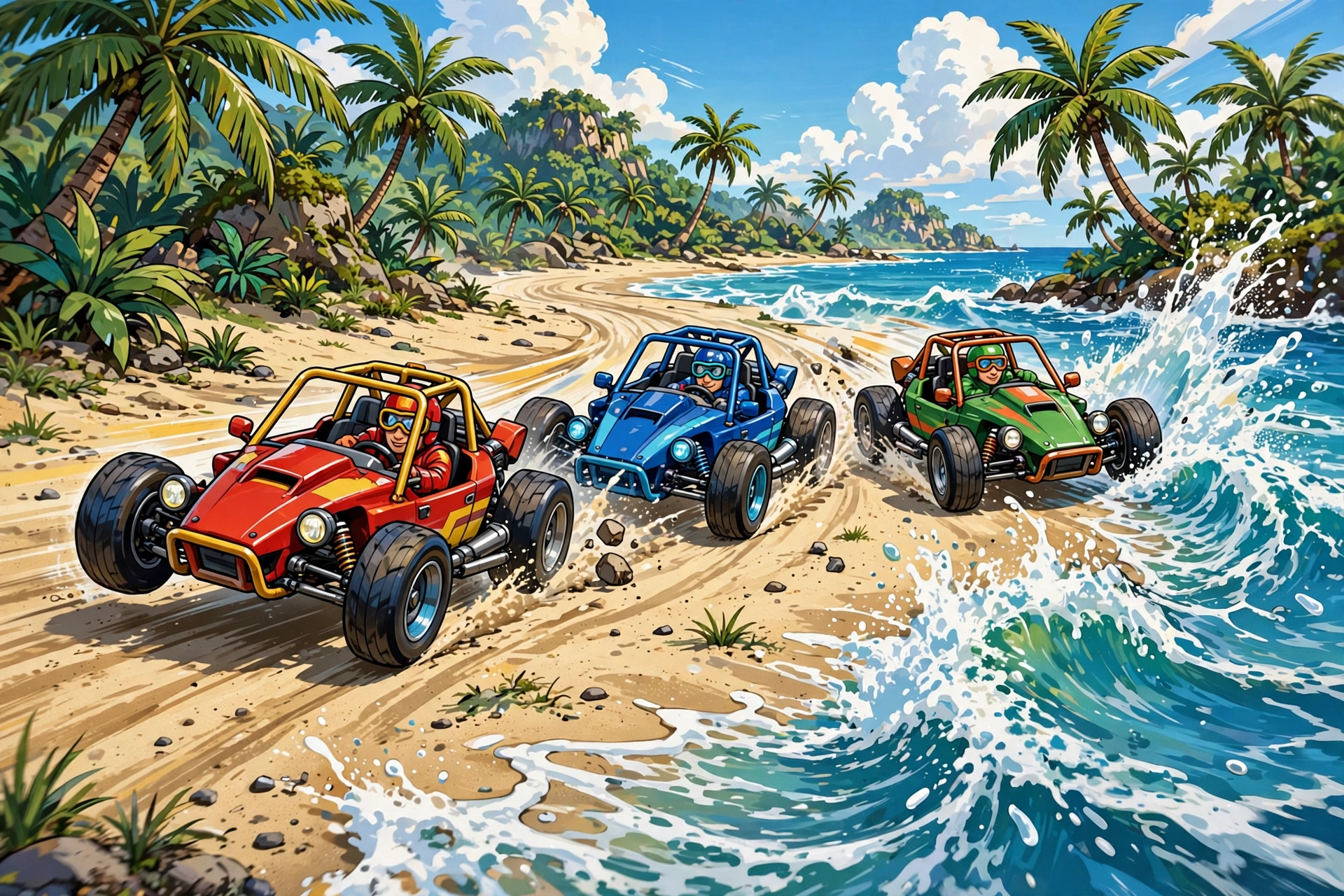Beach Buggy Blitz tropical beach race gameplay