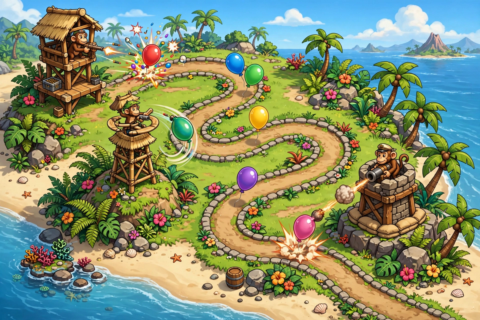 Bloons TD 6 monkey towers gameplay
