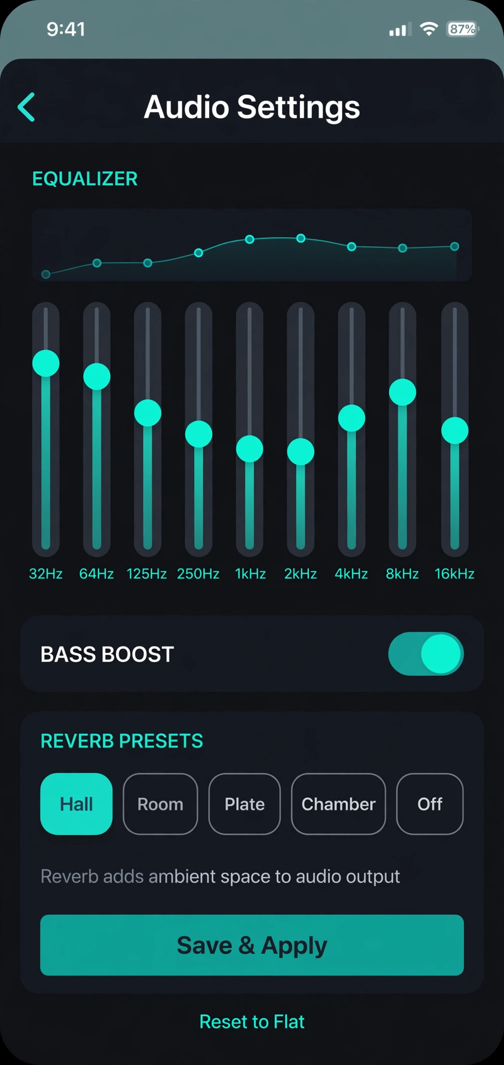 Nomad Music equalizer settings