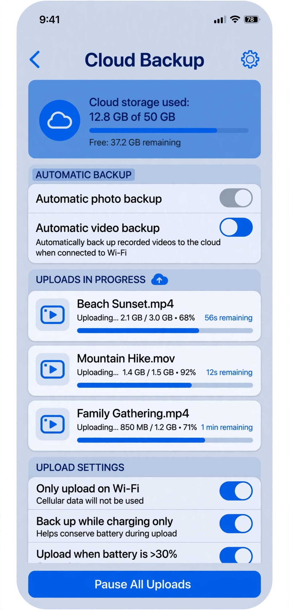 TeraBox auto video backup settings