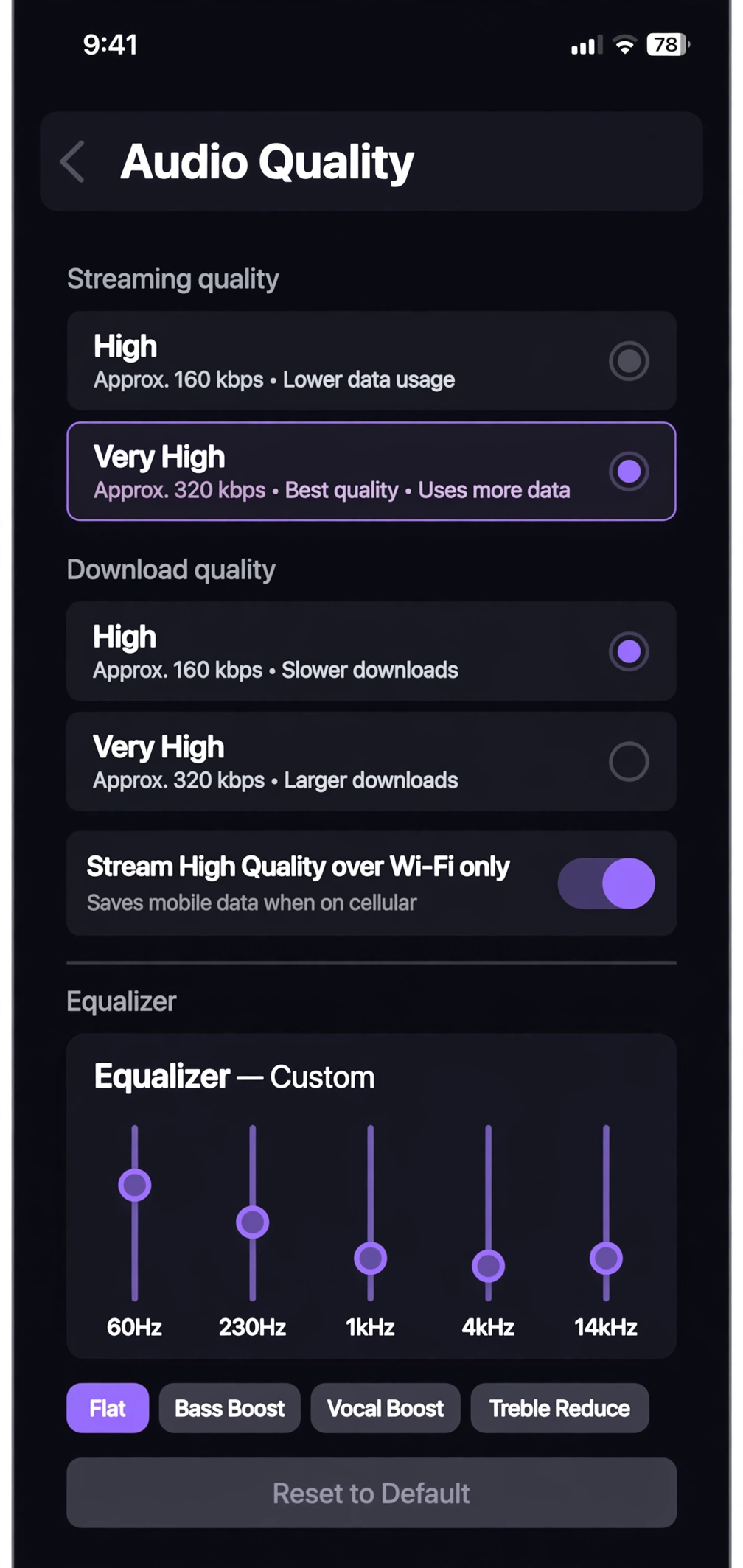YouTube Music audio quality settings