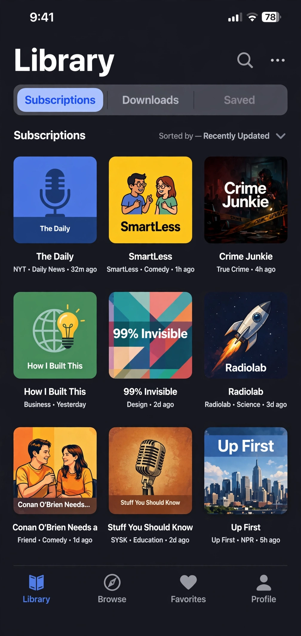 Castbox subscriptions list