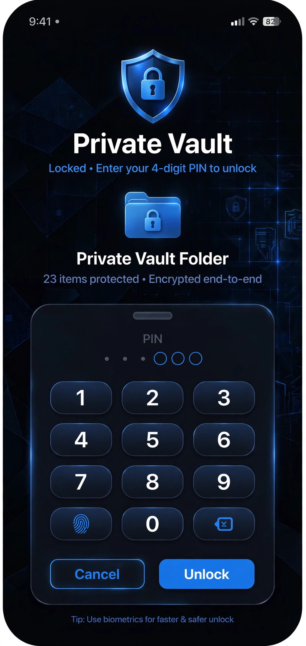 TeraBox private vault locked files