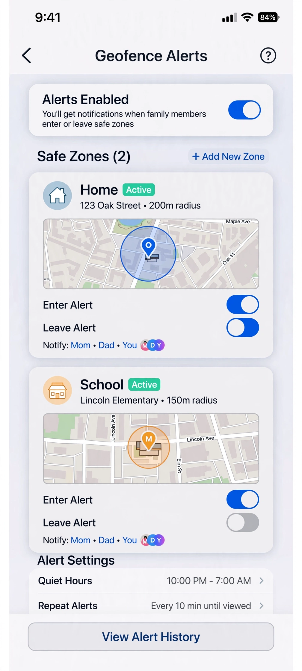 iSharing mod geofence place alerts
