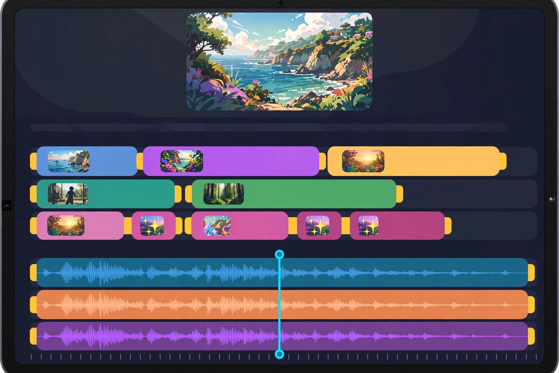 KineMaster video editing timeline interface