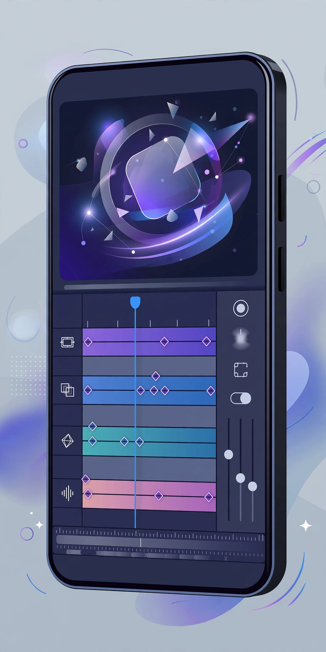 Alight Motion multi-layer timeline editing interface
