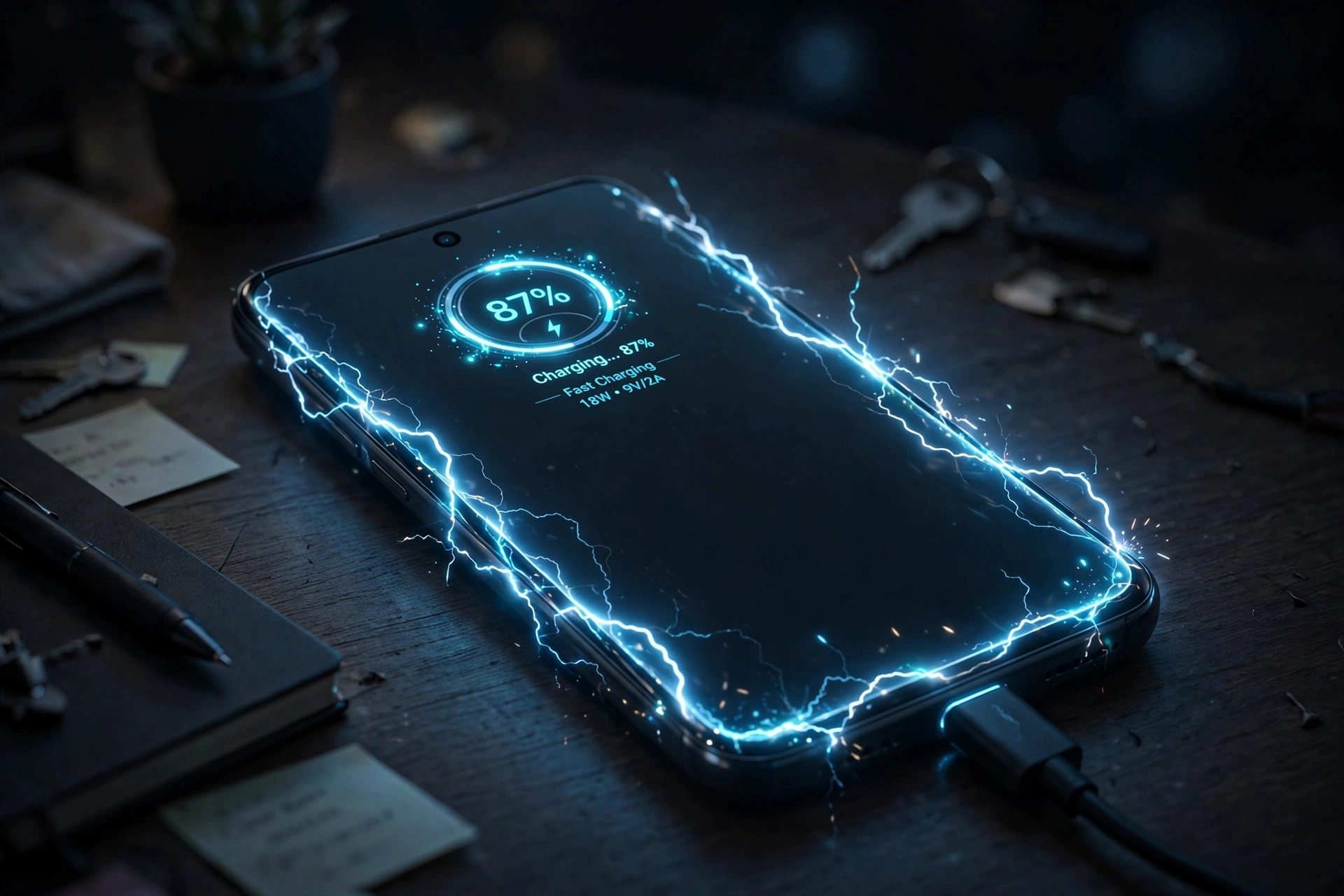 Always On Edge charging animation with battery ring