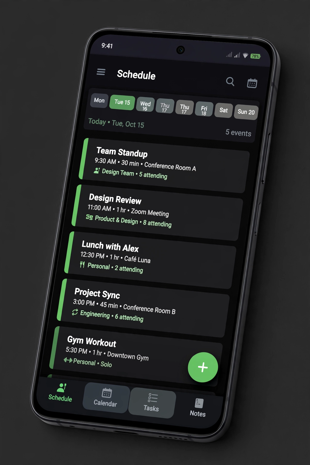 Calendar Planner agenda and task list