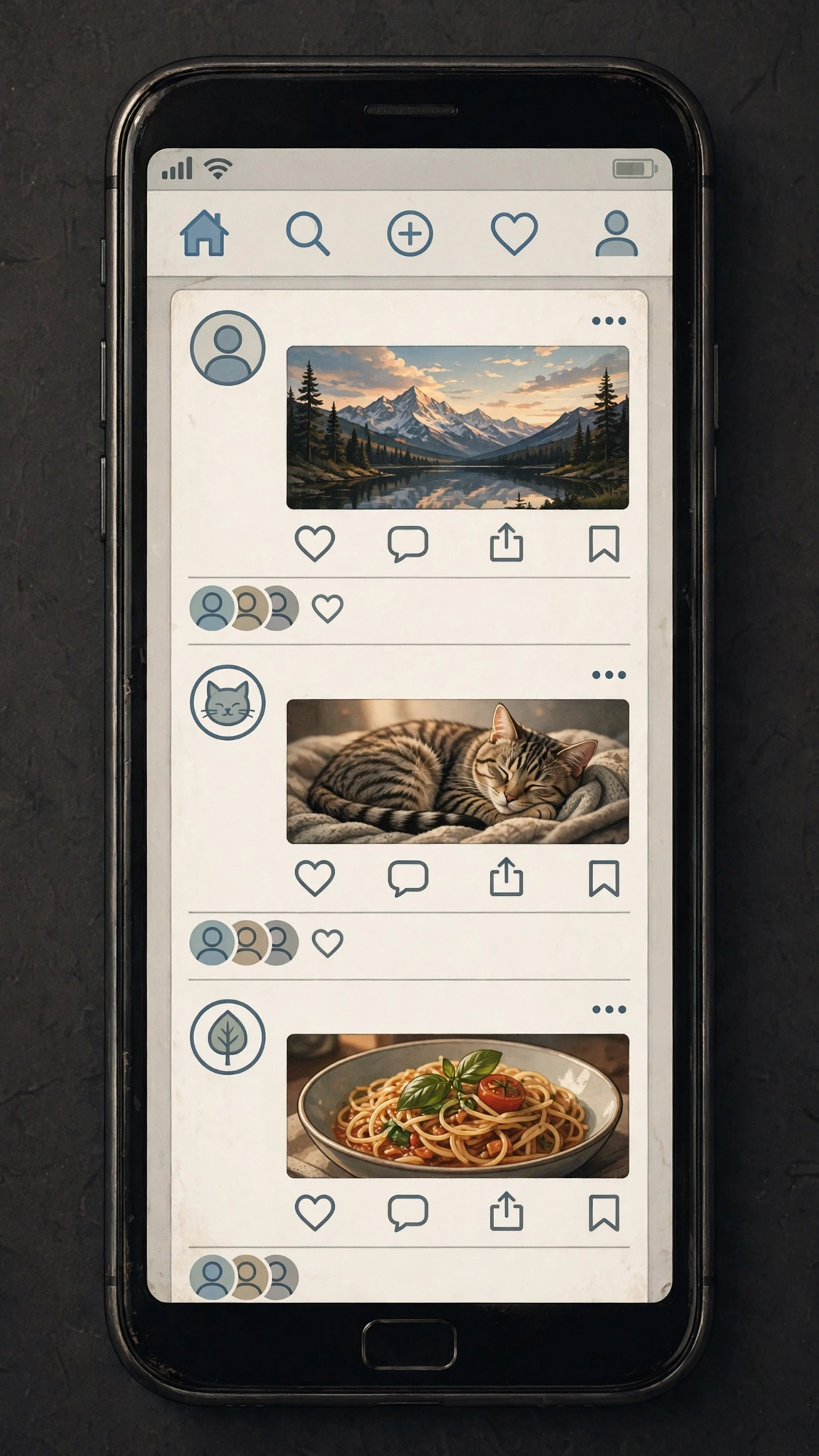 Facebook app feed on Android
