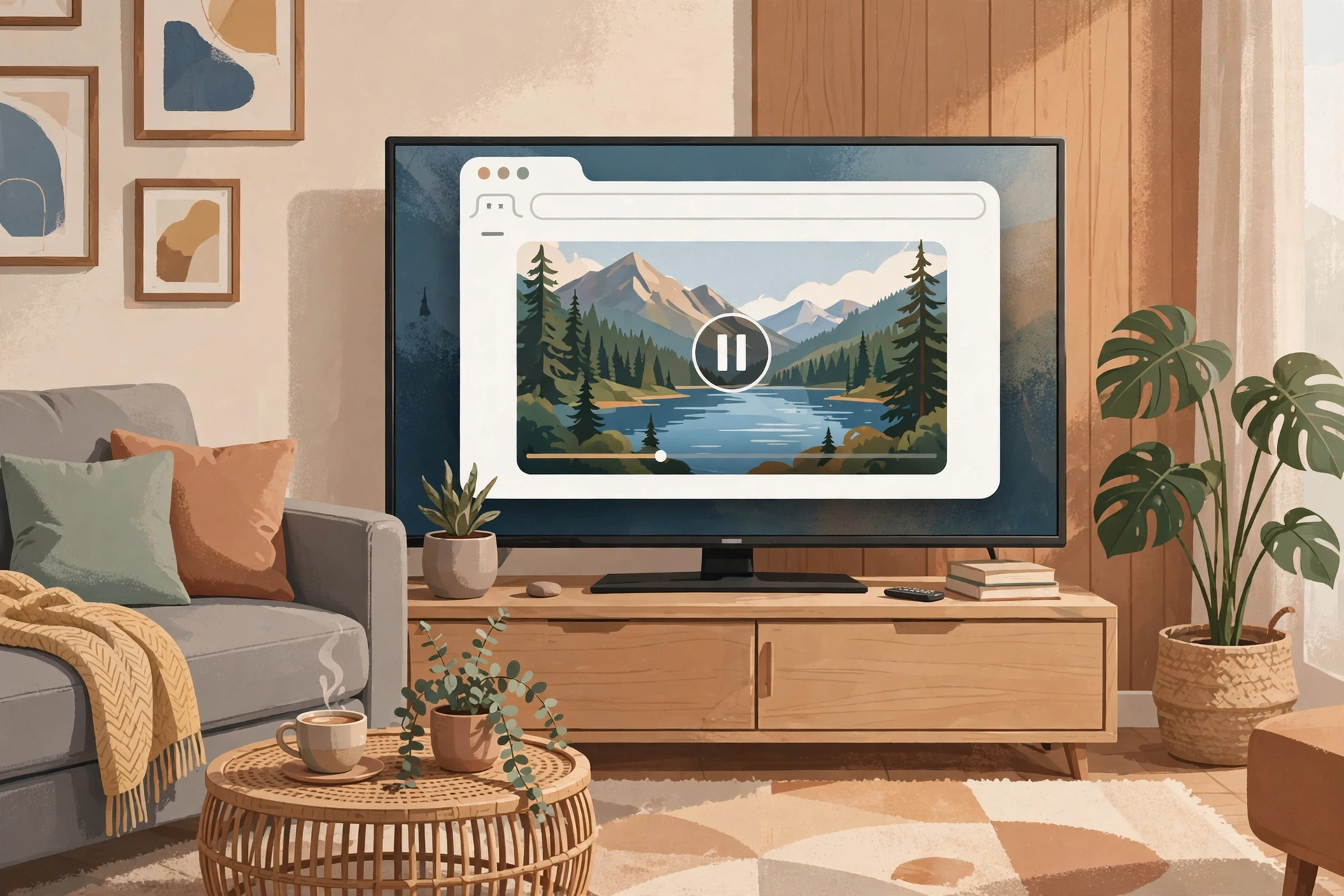 Reader view showing a clean article layout on TV