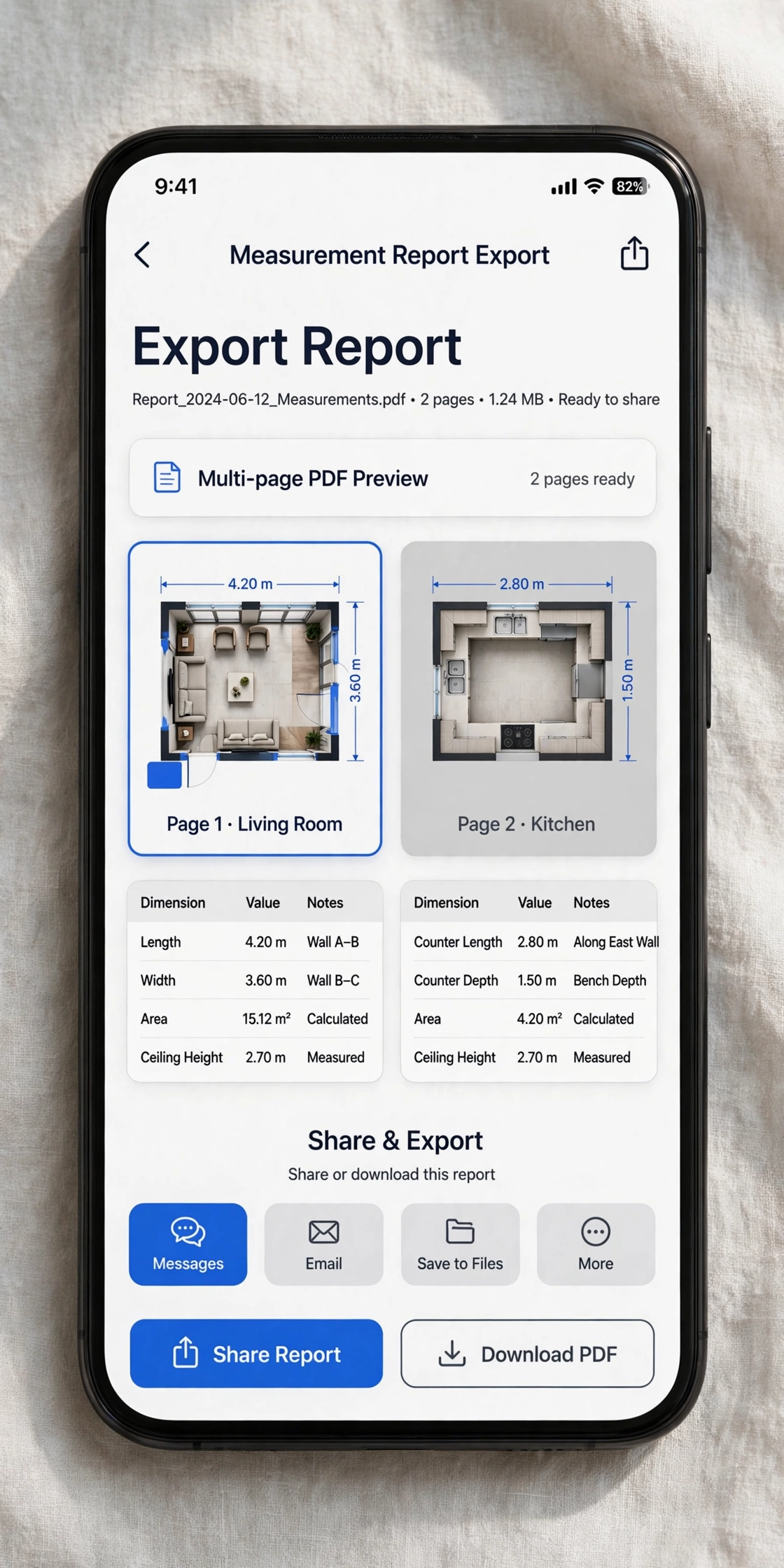 ImageMeter PDF export report