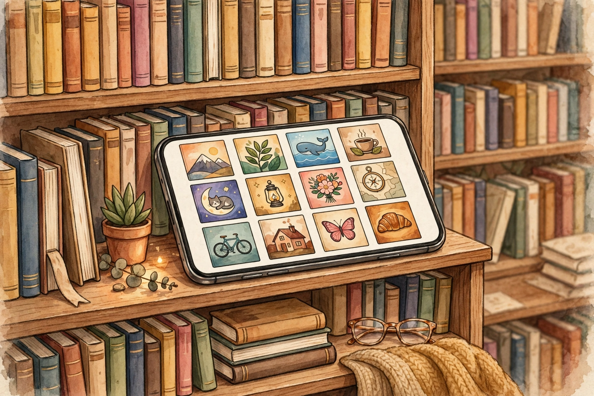 Kindle app library showing ebook collection