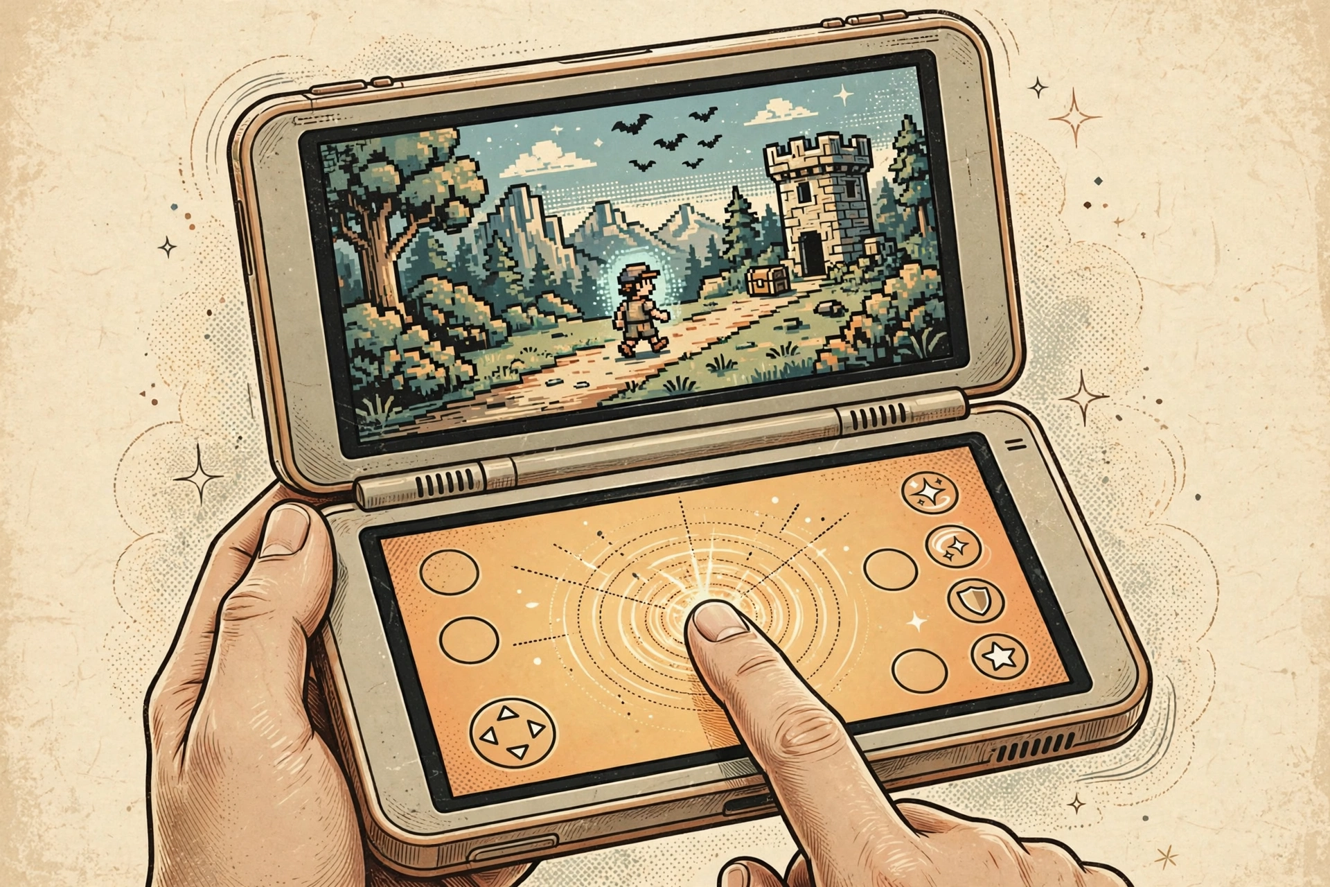 Gamepad connected to Android for playing DS games