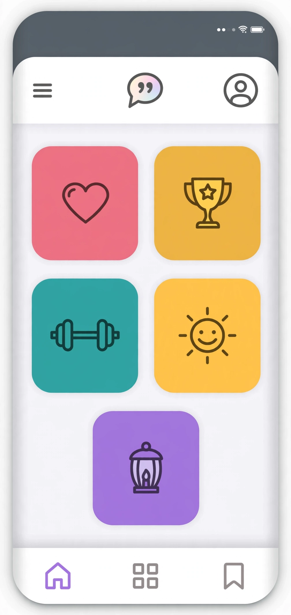 Motivation daily quote card on phone screen