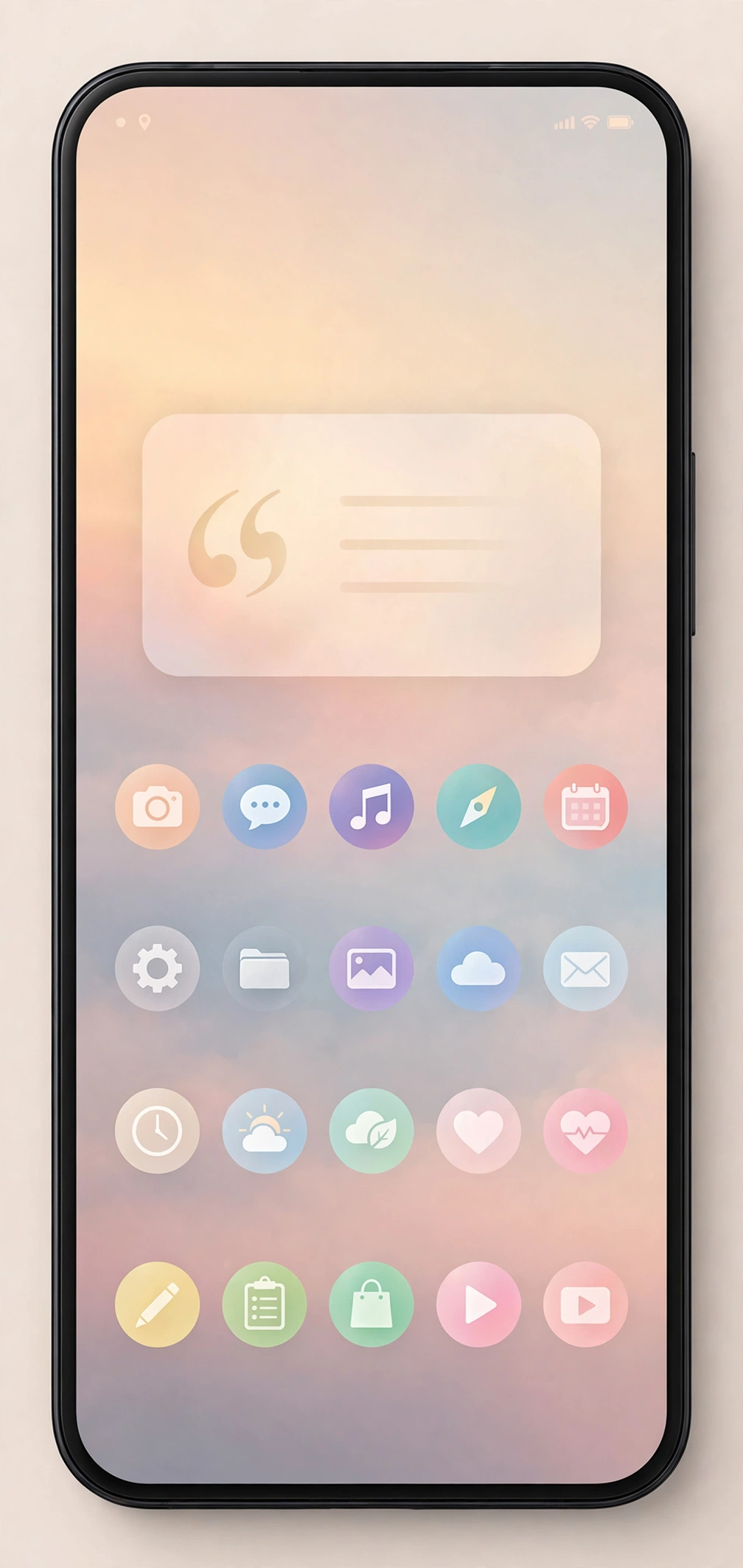 Motivation home screen widget with quote