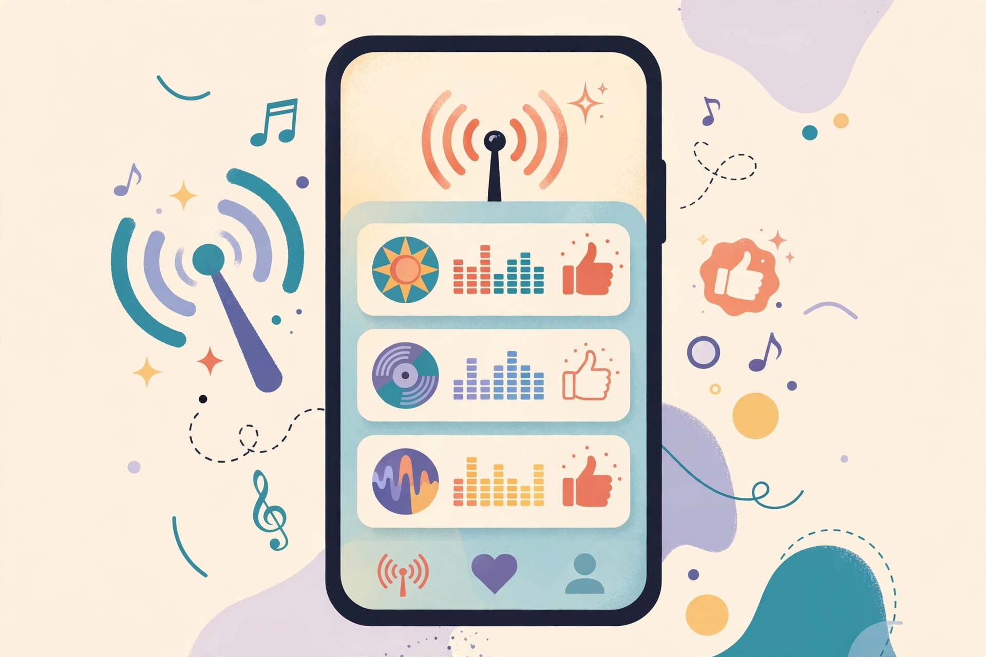 Pandora old version app home screen with personalized stations