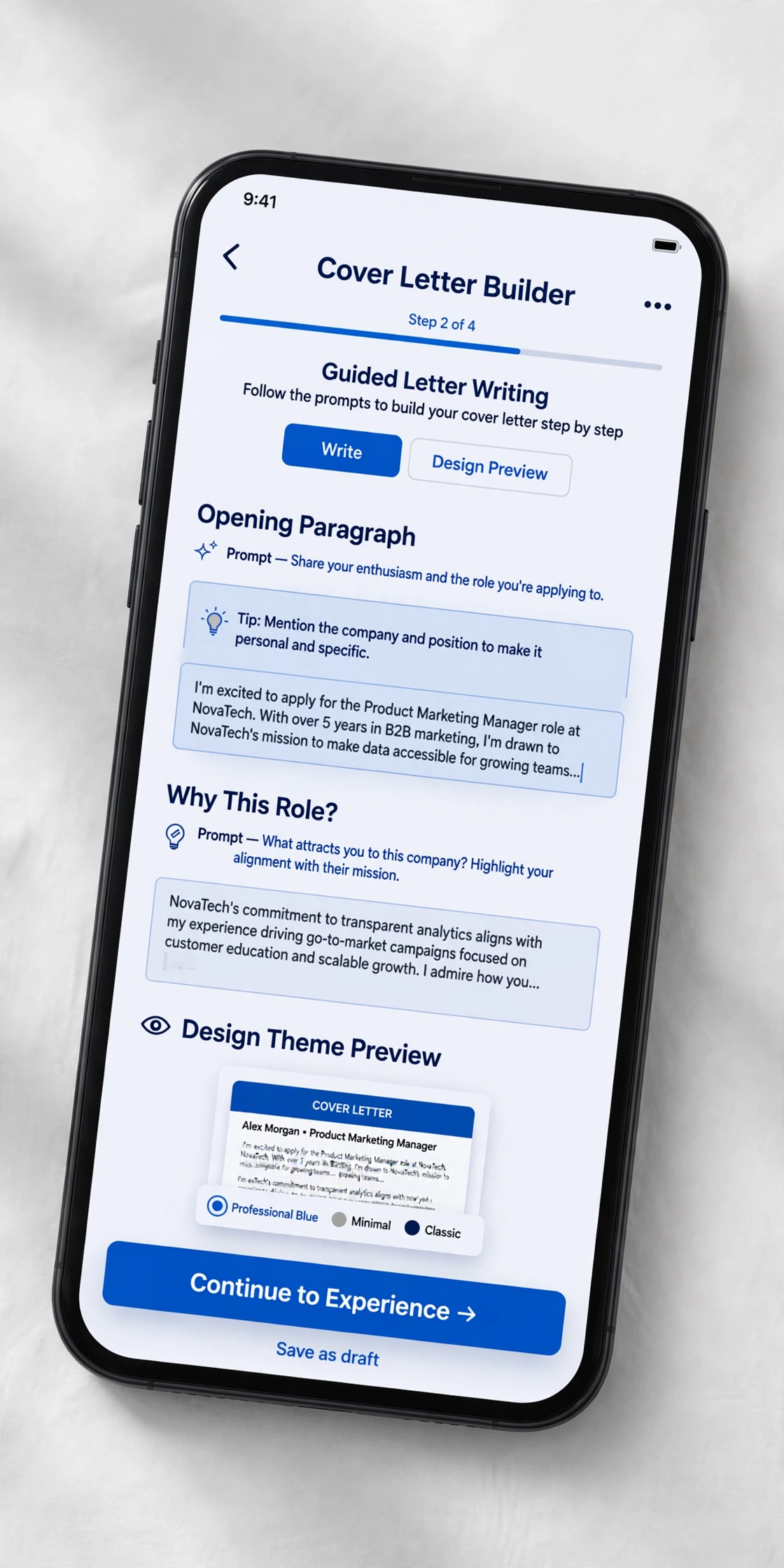 Resume Builder template gallery