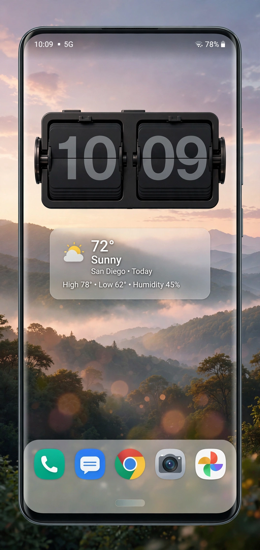 Sense Flip Clock retro widget on home screen