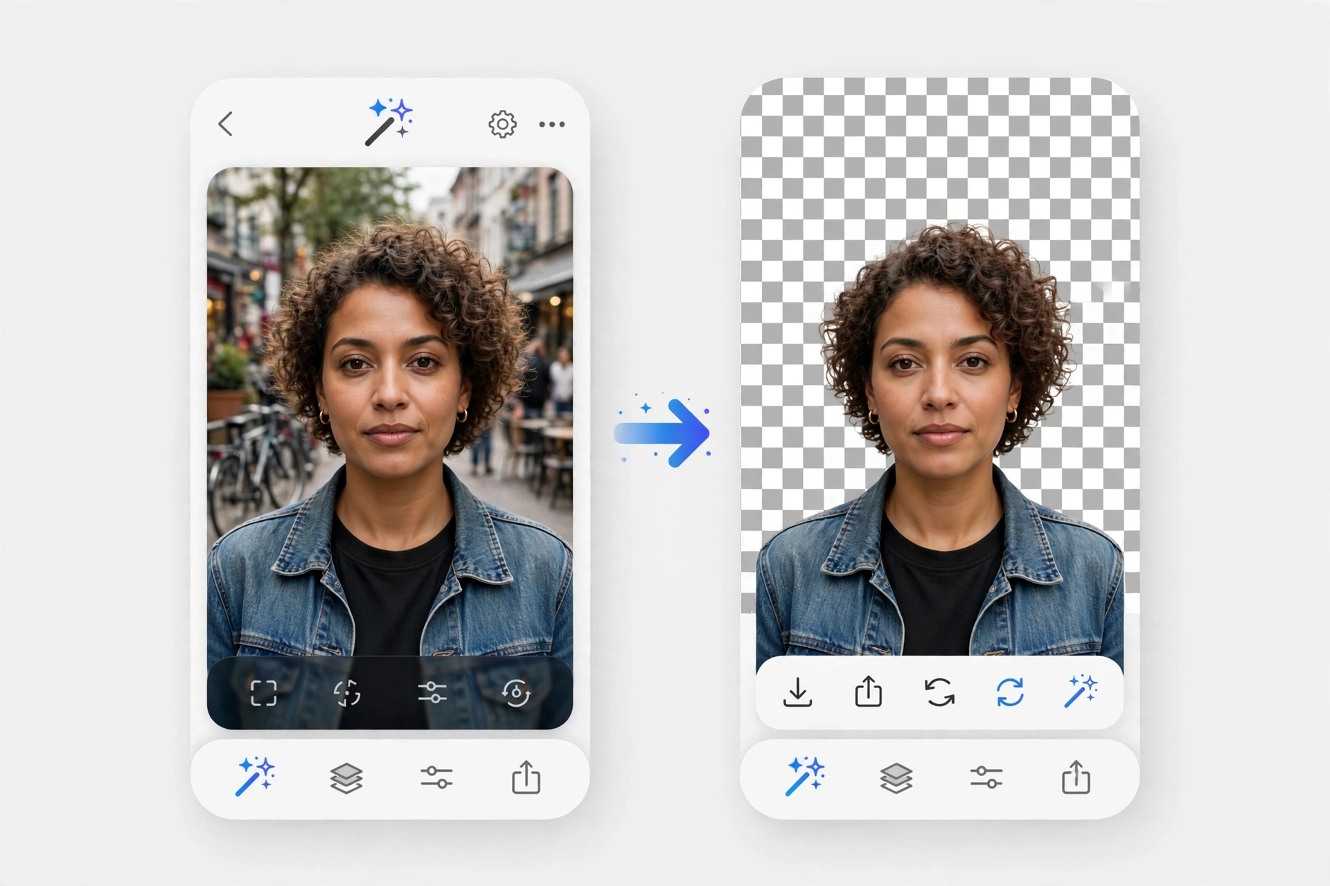 SmartCut AI background remover interface