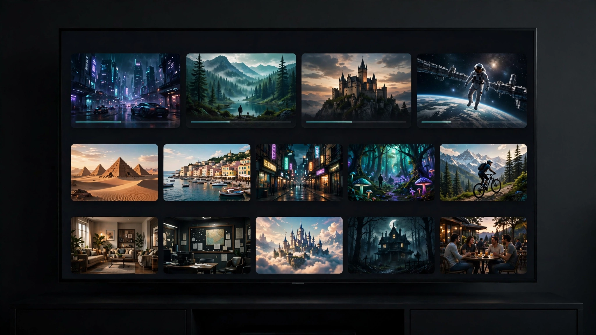 Stremio addon selection screen on a smart TV