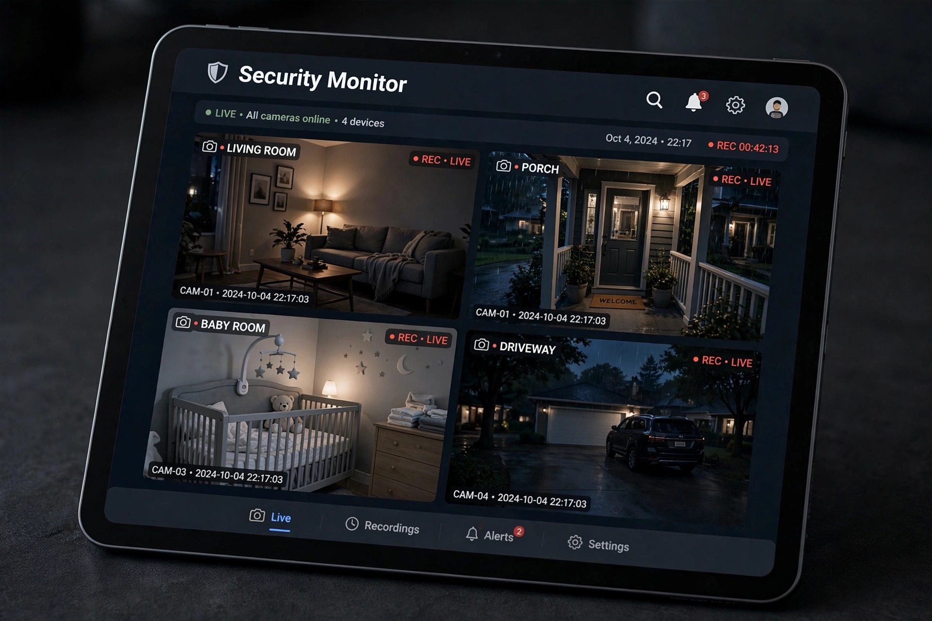 tinyCam PRO camera setup wizard