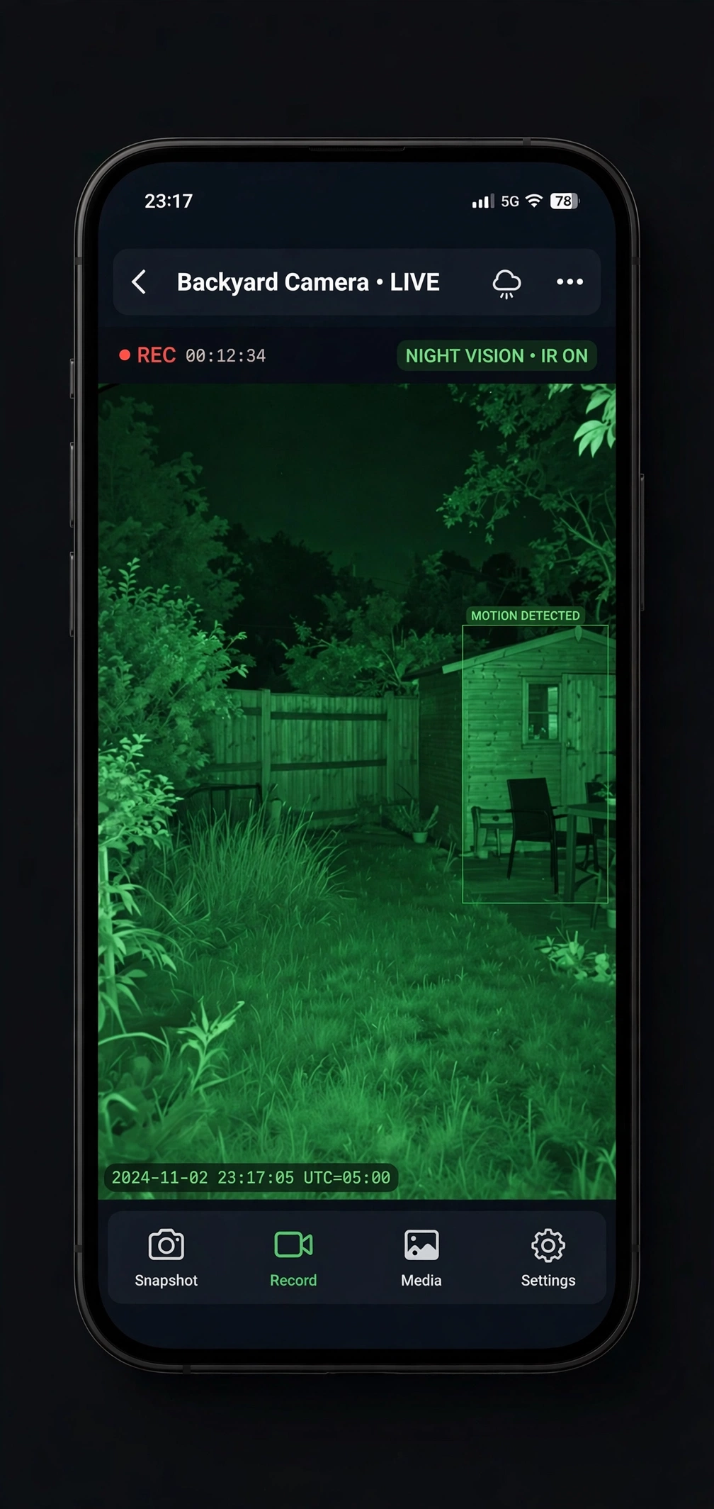 tinyCam PRO motion detection zones