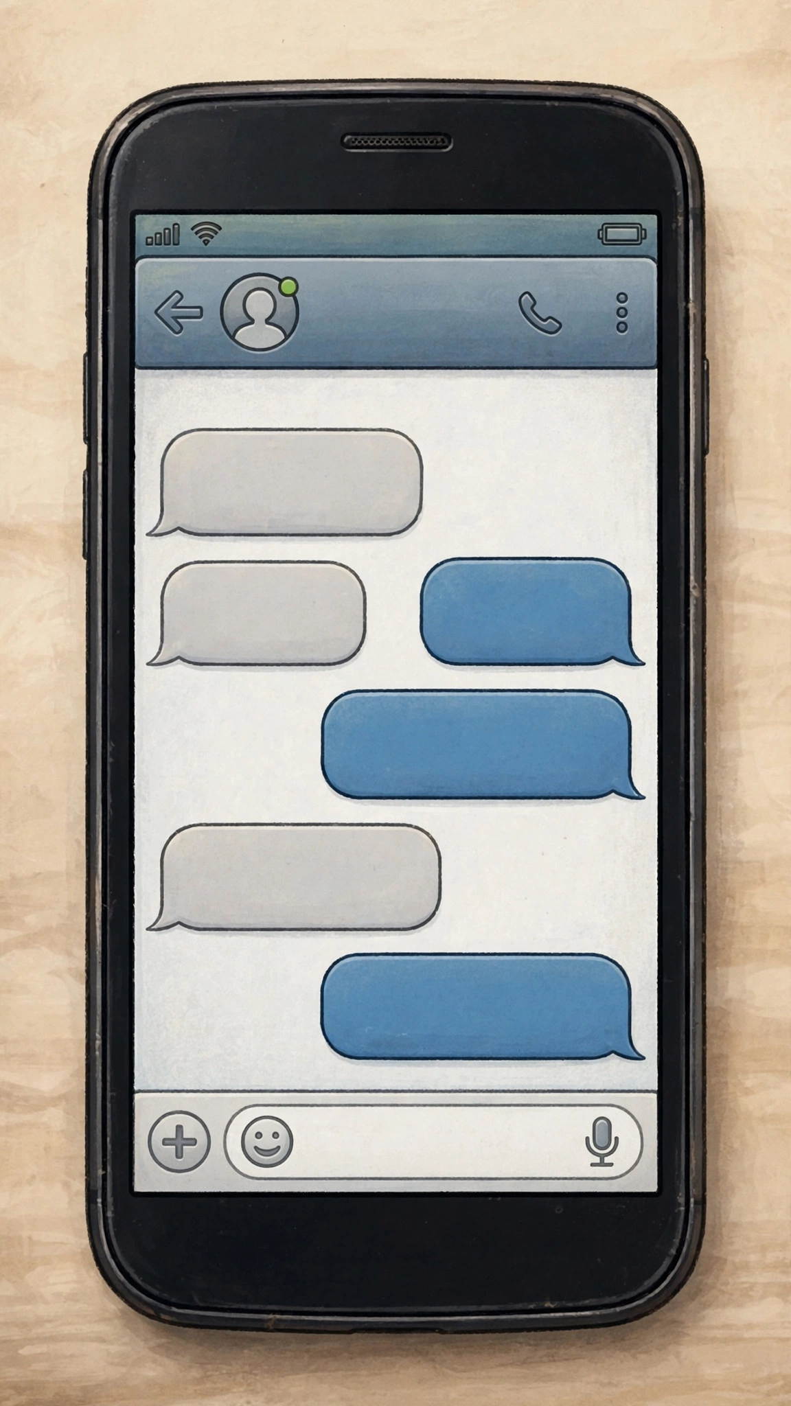 WhatsApp status updates viewed on a phone