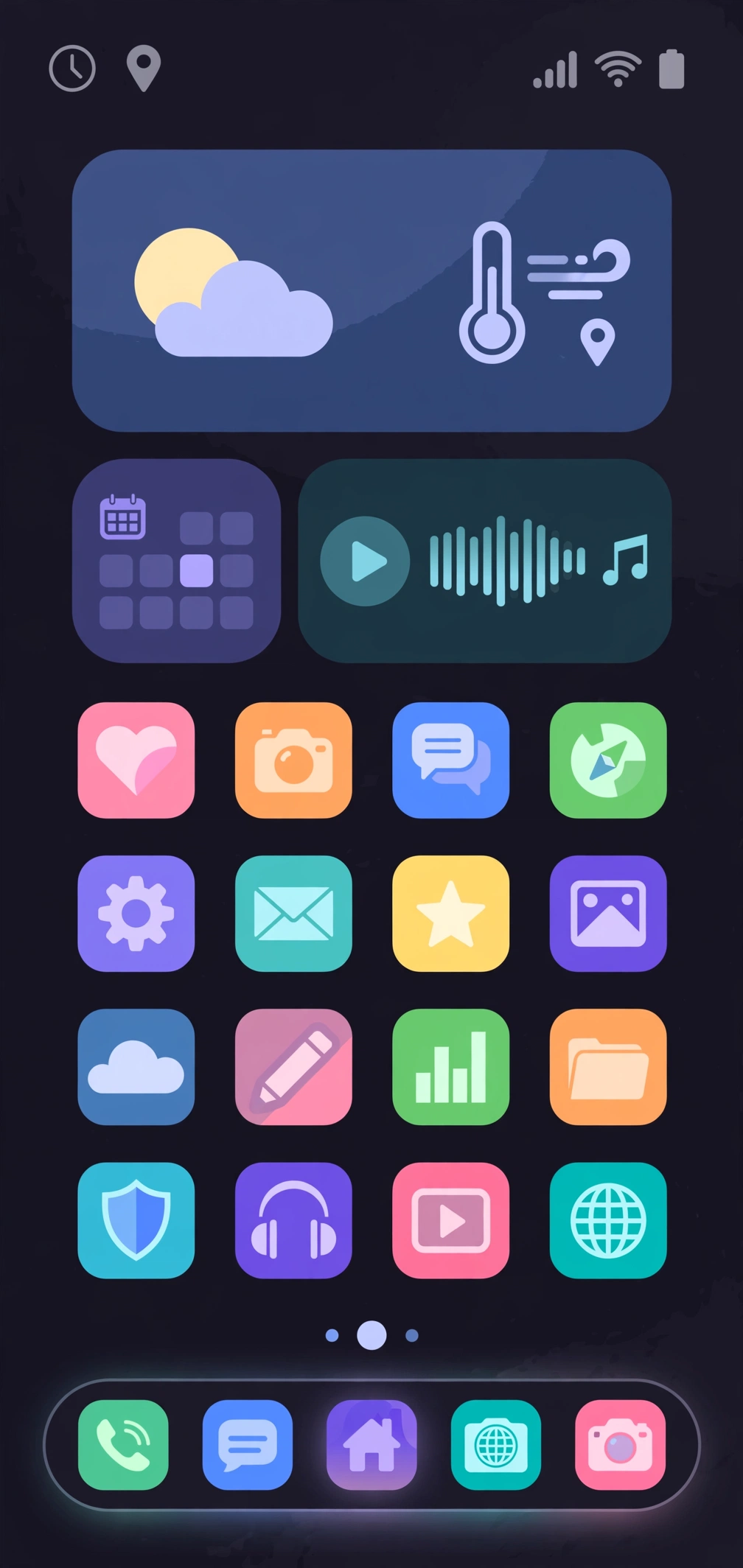 Nova Launcher modded home screen custom icons