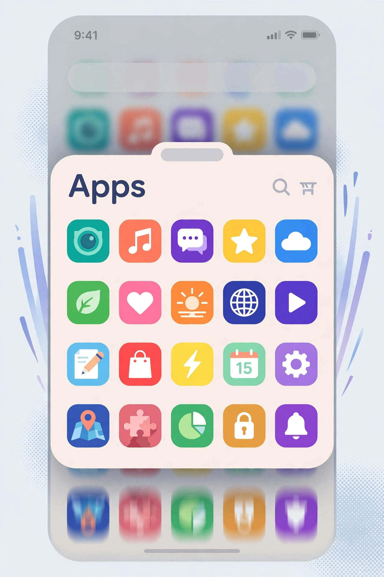 Nova Launcher modded app drawer open