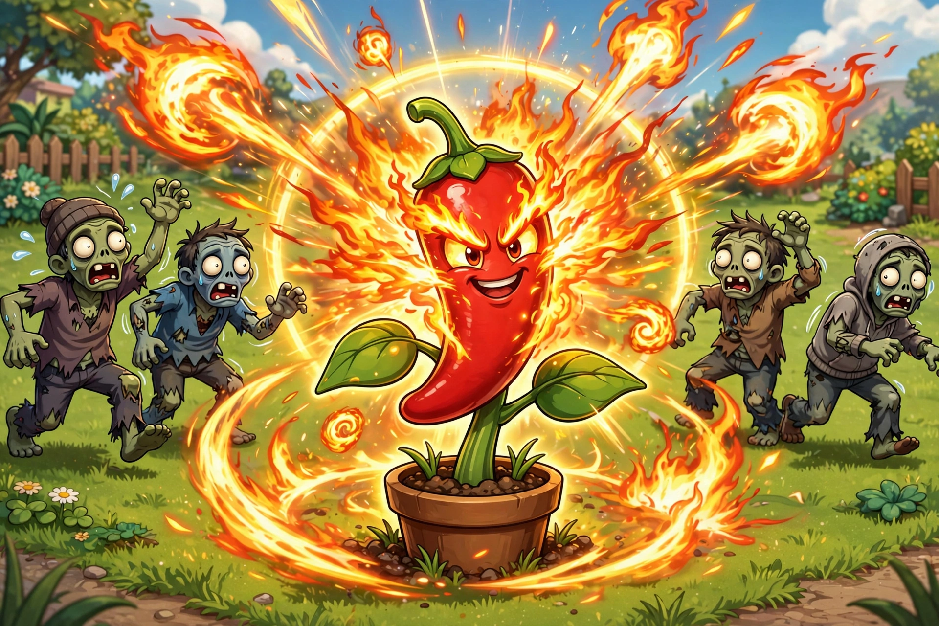 Plants vs Zombies 2 themed world battle against zombie waves