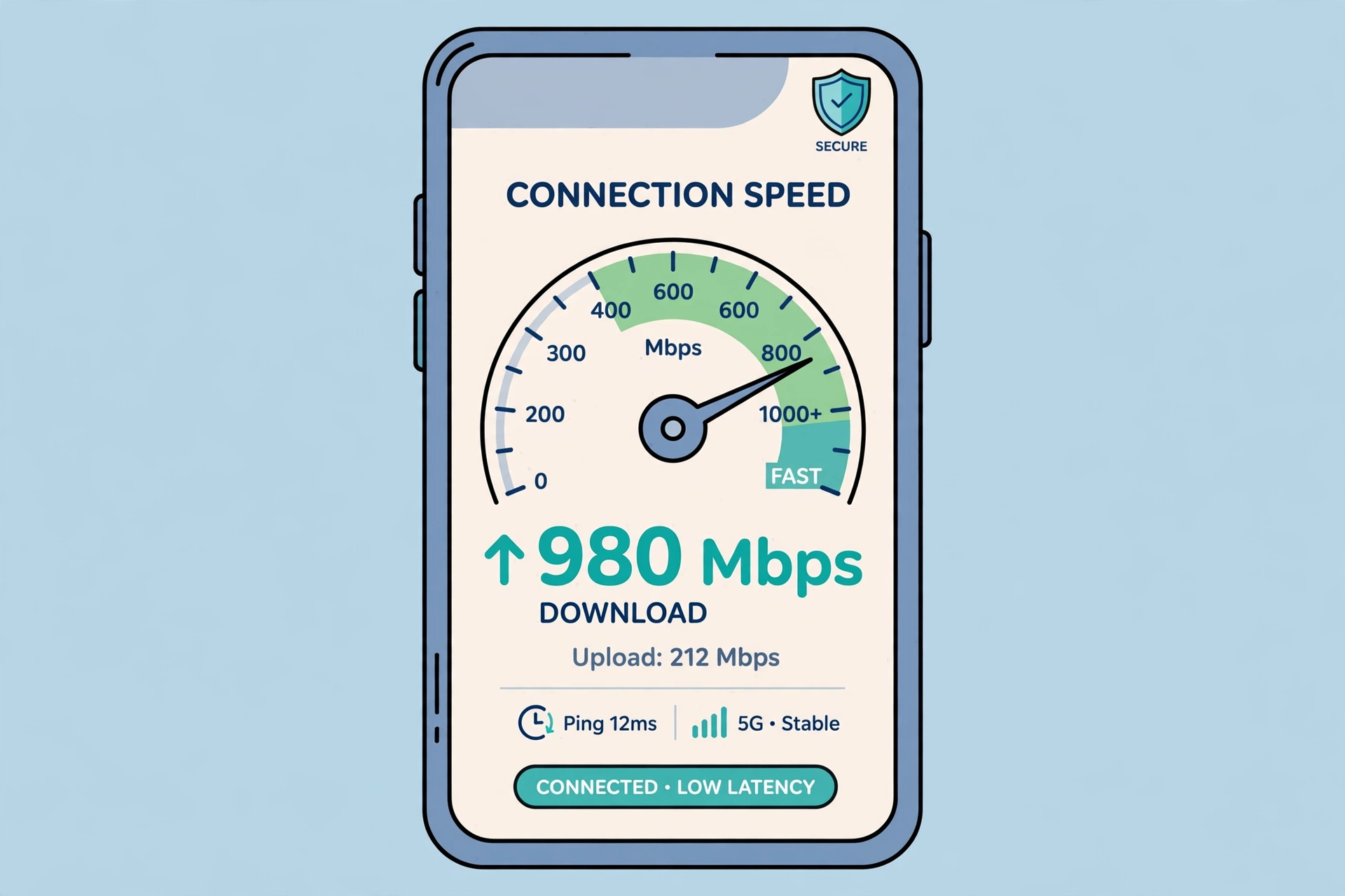 Surge VPN modded phone speedometer screen